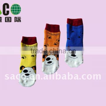 children socks with white bear jacquard