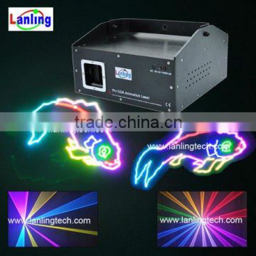 1W full color animation laser light / dj disco stage lighting lazer