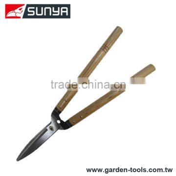 wooden long handle garden tools pruning hedge shears