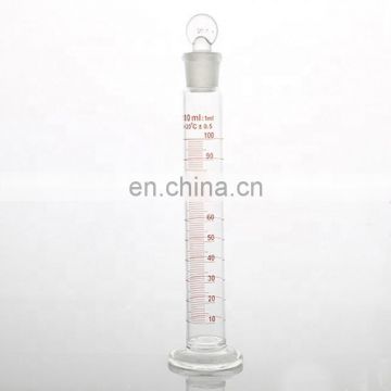 Customized high borosilicate glass laboratory measuring cylinder