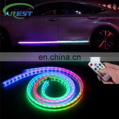 Car Ambient Light With Cigarette Lighter Rgb LED Flash Lamp Strip APP Or Remote Auto Decorative Door Streamer Atmosphere Lights