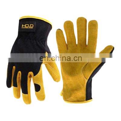 HANDLANDY Hot sale In Stock Hi-vis Synthetic Industrial Mechanic Work Anti Vibration Safety Gloves