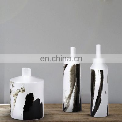 Modern Design Hand Painted Flower Vase Chinese Ink Ceramic Vase for Home Decoration