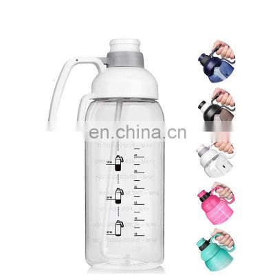 customized logo pink portable motivational time marking leak proof bpa free water jug 5 gallon bottle