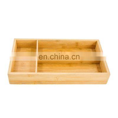 Bamboo Cutlery Tray Kitchen Utensil Silverware Flatware Drawer Organizer Dividers with 3 Compartments