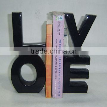 Aluminum Love bookend, Library Bookend, Decorative Bookends