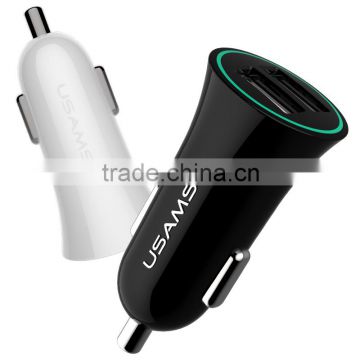 USAMS CC013 Trumpet series dual USB Car Charger for iphone6s/6plus/6s plus 2.1A mini 2port USB smart car charger for S7edge/s7