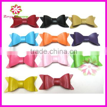 Leather hair bows, leather bows, hair bows 2.8"