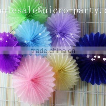colorful handmade paper product for decor ,tissue paper fan for party wedding decorations