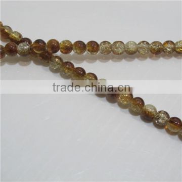 8mm round double color crackle glass bead RGB007