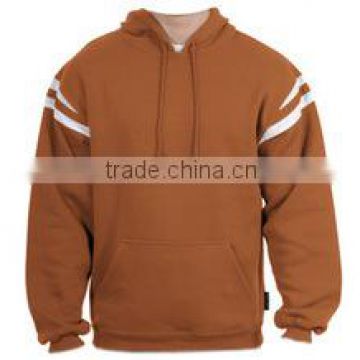 Polyester / Cotton Custom made Pullover Brown color Hoody White Panels