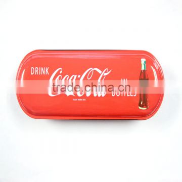 Red tin candy box with a birthday party