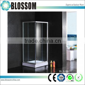 easy install portable 80x80 square glass shower cabin