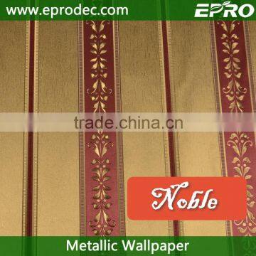 block stripe golden foil pattern home decor wallpaper