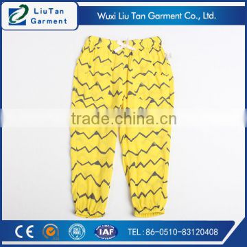 yellow zig zag printing cotton balloon pants for girls