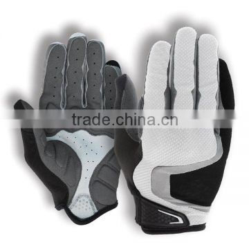 White And Light Gray Color Cycling Sports Wear Gloves