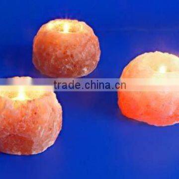 NATURAL ROCK SALT CANDLEHOLDER