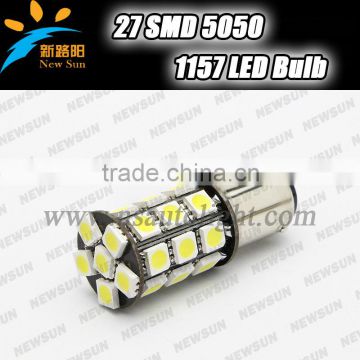 Top cheap factory sell 1157 BAY15D 27 SMD Red brake stopping light CANBUS OBC No Error Signal P21/5W Car 27SMD 1157 led red