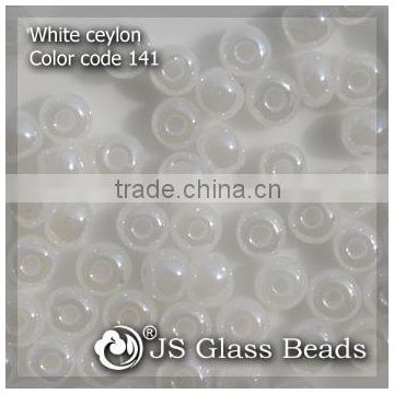 High Quality Fashion JS Glass Seed Beads - 141# 8/0 Ceylon White Opalescent Rocailles Beads For Garment & Jewelry