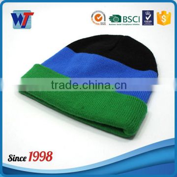 Custom ice cream color pom pom beanie hat, plain knit hat cap