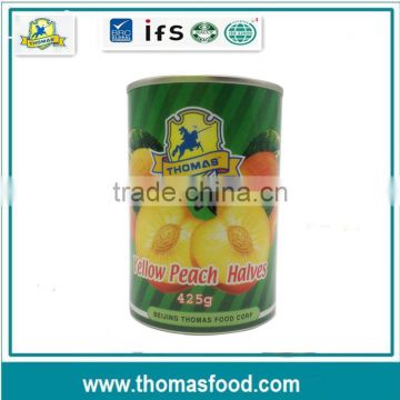 Canned yellow peach in halves