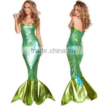 Halloween cosplay wear sexy green mermaid dress for women MZ004