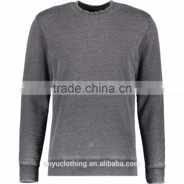 Fashion Blank Design Premium Grey Burnout Sweater for Men
