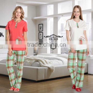 %100 printed cotton sleepwear for ladies