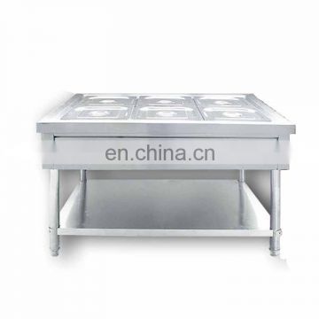 Commercial Stainless Steel Table StyleBainMarieWith Lower Shelf And 5 Pan For Restaurant/Hospital /School