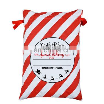 2020 Christmas Gift bag Large Capacity Canvas Drawstring Storage Bag With Reindeers Santa Claus Santa Sacks Christmas Decor