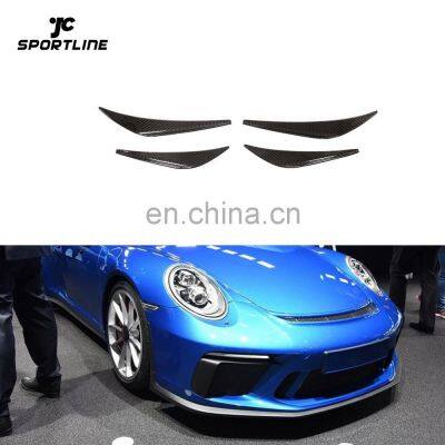 Dry Carbon Fiber 991 GT3 Car Front Fins for Porsche 911 991 GT3 RS Coupe 2-Door 2017-2019