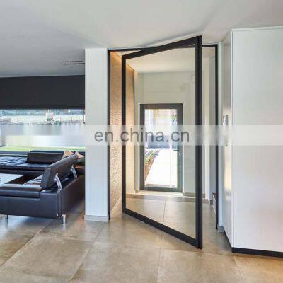 Modern Large Front Commercial Main Entrance Pivot Door interior Low-E Glass Door