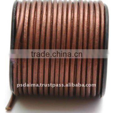 3mm wide matte polished real leather round cord cheap wholesale