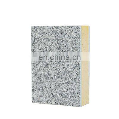 100mm Exterior Fireproof Wall Cladding Stone Tile Insulated Polyurethane Insulation Modular Foam PU Sandwich Panels