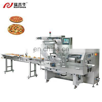 electric stainless croissant pizza dough bread tortilla pancake horizontal flow pack wrapping packaging machine 12 inch