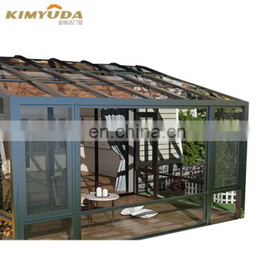 gazebo luxury tempered insulated glass house/green house sunroom/ aluminum sun room