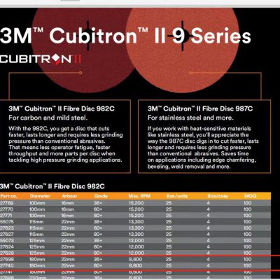 3M™ Cubitron™ II Fibre Disc 180mm  crossing  27698 36+  / 27740 60+
