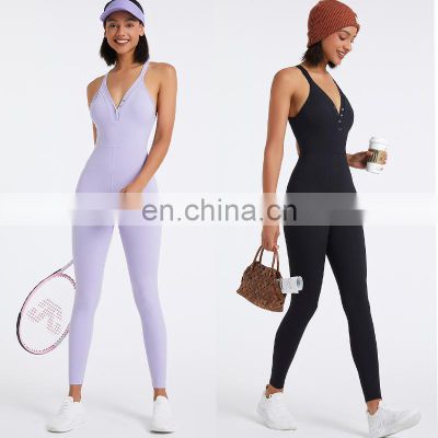 Newest Sexy Sports Yoga Gym Jumpsuit Girls Ballet Dance Wear Bodysuit Set One Piece Playsuit Fitness Workout Clothes For Women