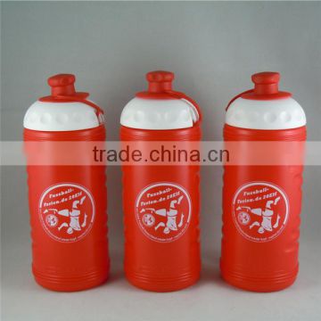 CHINA RED BPA FREE PE SPORTS BOTTLE WITH WATER LINE AND CAPS