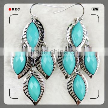 2015 blue turquoise alloy earring