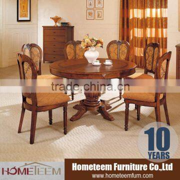 round extendable hand carved dining room furniture sets