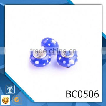 2016 yiwu factory high quality lampwork glass beads in blue wholesale BC0506