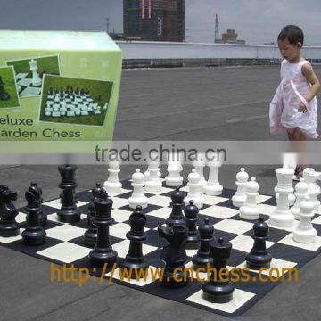garden chess set (king tall 12'' and fabric chess mat)