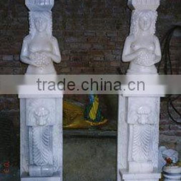 Woman marble baluster stone railing hand carved stone sculpture