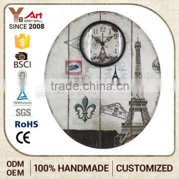 Luxury Quality Custom Fit Antique Mdf Modern Design Wall Clock