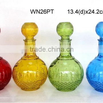 WN26PT glass wine bottle sprayed with color
