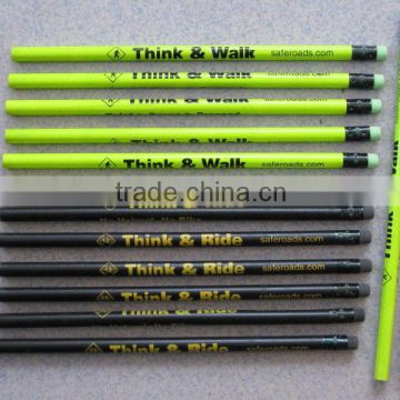 Promotion standard size round shape 2.0mm HB lead personalized pencil with eraser