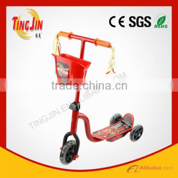 CE three wheel kids scooter with basket TJ-201S