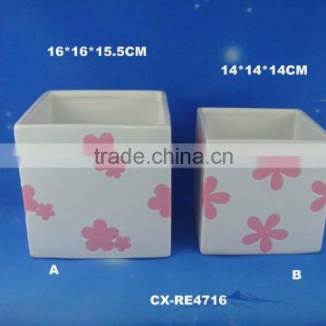 2015 ceramic flower pot, garden flower pot, different size and shape, white