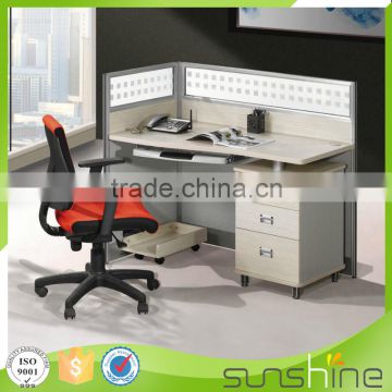HT-PW02 Office Furniture Staff Use Deal Pine Color Aluminium Partition Cheap Low Price Computer Desk For Sale
